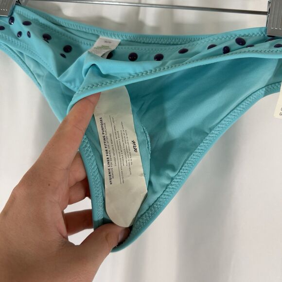 New Aerie Swim Bottom Women's XS Solid Blue Pull On Cheeky Stretchy - Picture 6 of 7